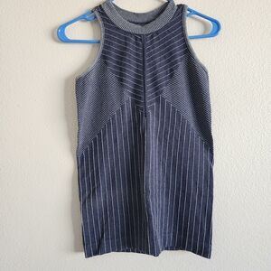 Athleta Sojourn Seamless Stripe Stretchy Fitted Breathable High Neck Tank Large